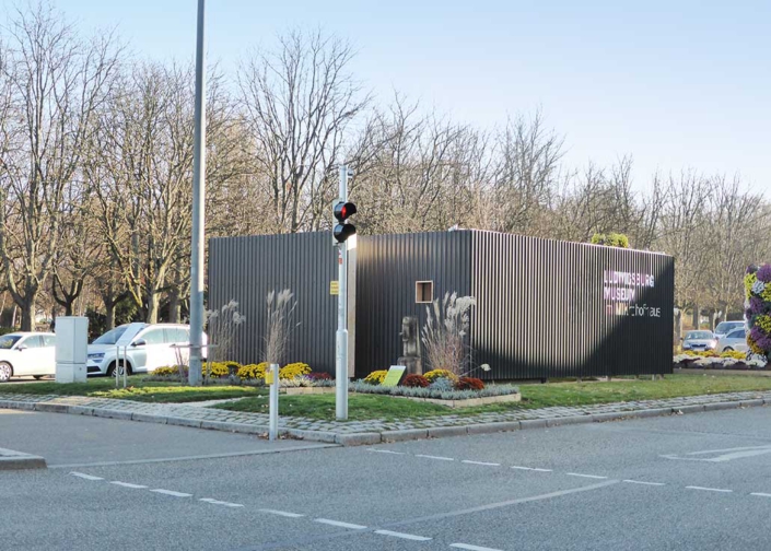 Ansicht Mikrohofhaus Ludwigsburg von der Straße aus